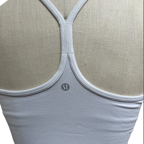 Lululemon 2 in 1 Power Y Bra Tank Top in White Size 8 - Picture 4 of 7